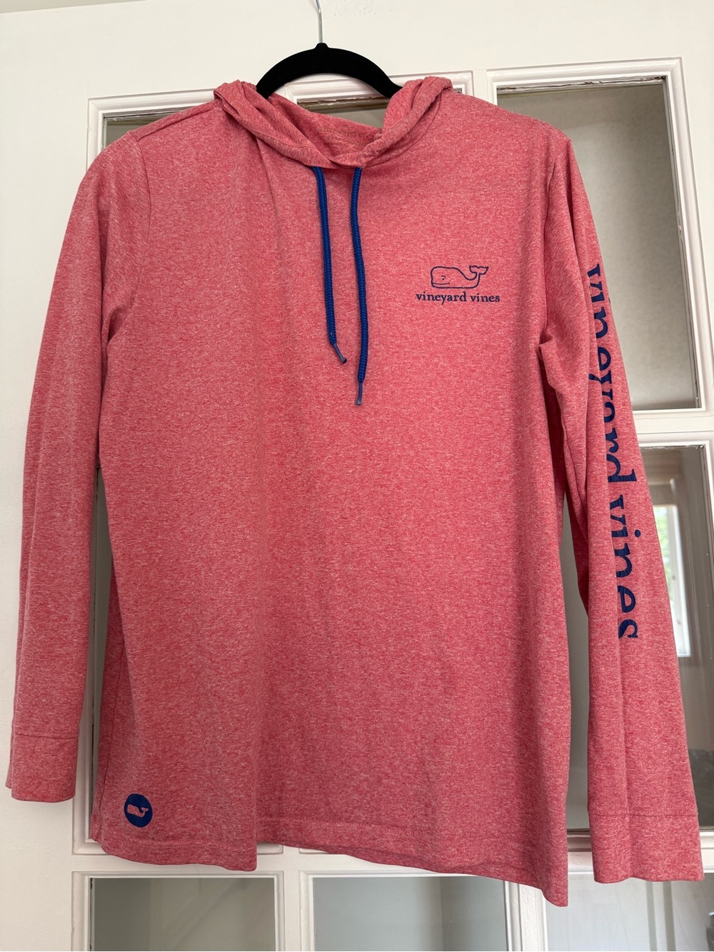Vineyard Vines Red Performance Long Sleeve Hoodie Swim Shirt Rash Guard Size S